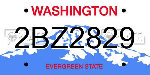 2BZ2829 Washington License Plate
