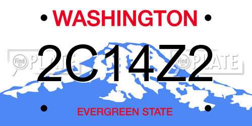 2C14Z2 Washington License Plate