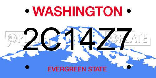 2C14Z7 Washington License Plate