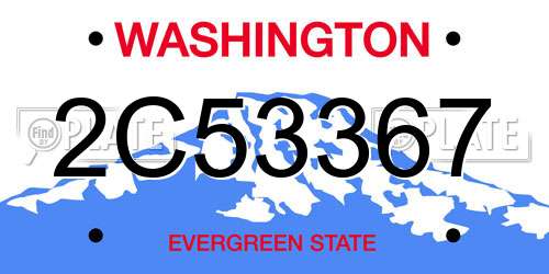 2C53367 Washington License Plate
