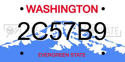 2C57B9 Washington License Plate