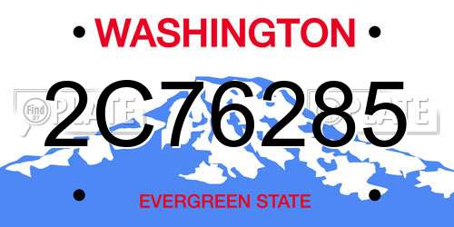 2C76285 Washington License Plate