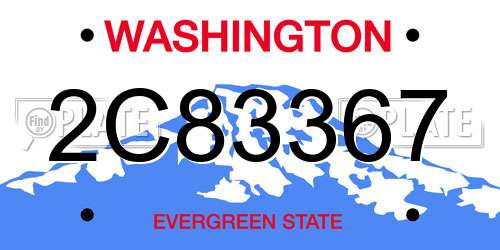 2C83367 Washington License Plate