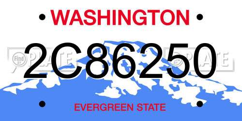 2C86250 Washington License Plate