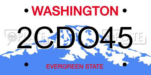 2CDO45 Washington License Plate
