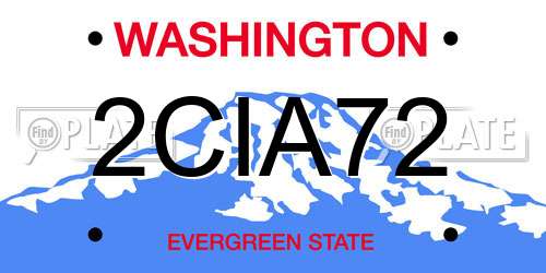 2CIA72 Washington License Plate