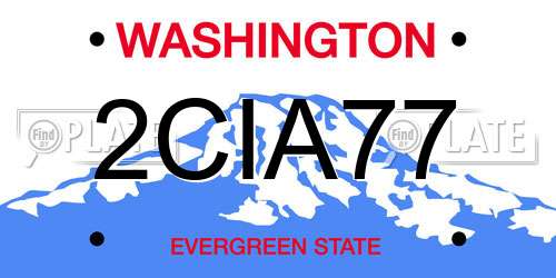 2CIA77 Washington License Plate
