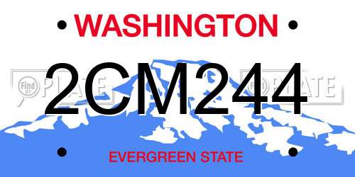 2CM244 Washington License Plate
