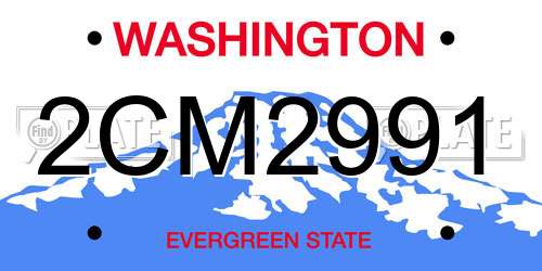 2CM2991 Washington License Plate