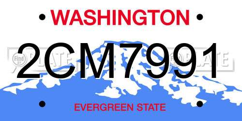 2CM7991 Washington License Plate