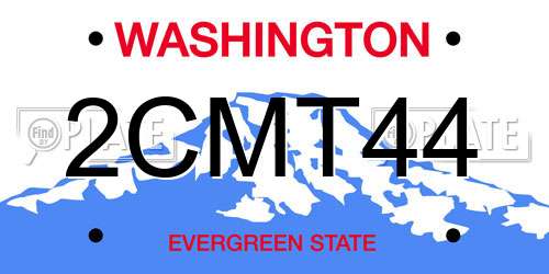 2CMT44 Washington License Plate