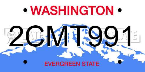 2CMT991 Washington License Plate