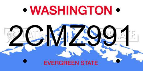 2CMZ991 Washington License Plate
