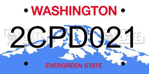 2CPD021 Washington License Plate