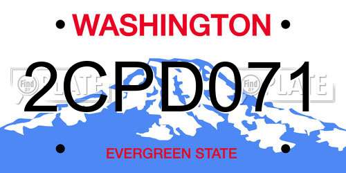 2CPD071 Washington License Plate