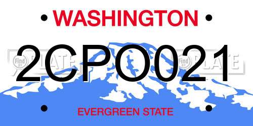 2CPO021 Washington License Plate