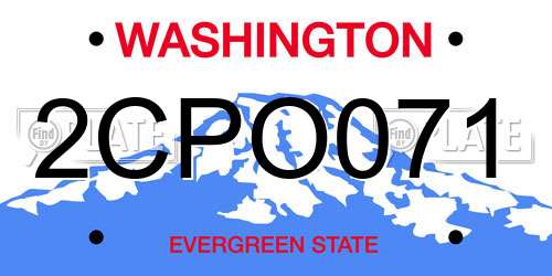 2CPO071 Washington License Plate