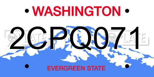 2CPQ071 Washington License Plate