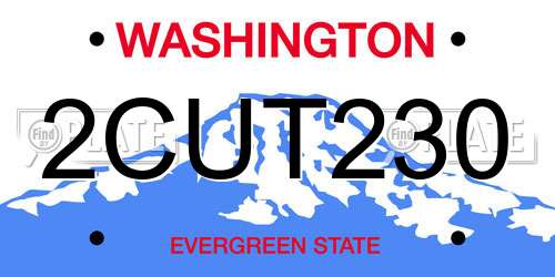 2CUT230 Washington License Plate