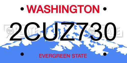 2CUZ730 Washington License Plate