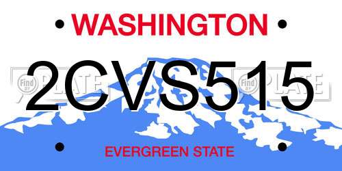 2CVS515 Washington License Plate