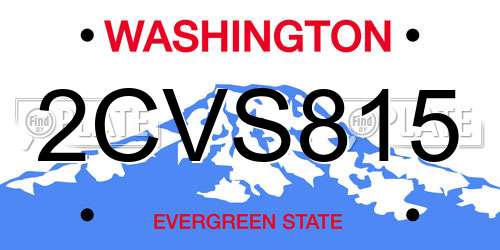 2CVS815 Washington License Plate