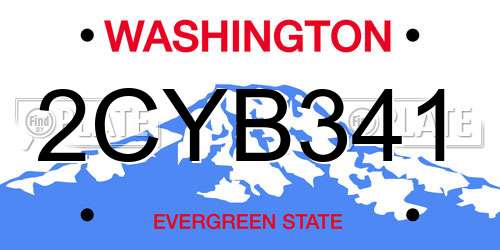 2CYB341 Washington License Plate