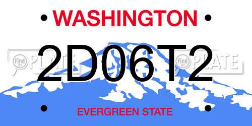 2D06T2 Washington License Plate