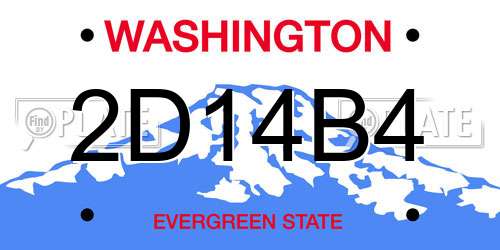 2D14B4 Washington License Plate