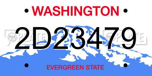 2D23479 Washington License Plate