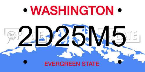 2D25M5 Washington License Plate