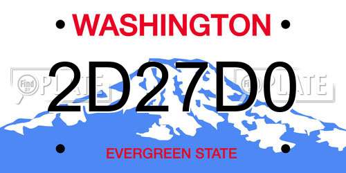 2D27D0 Washington License Plate