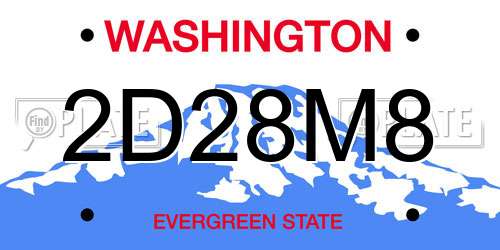 2D28M8 Washington License Plate