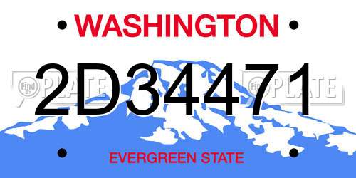 2D34471 Washington License Plate