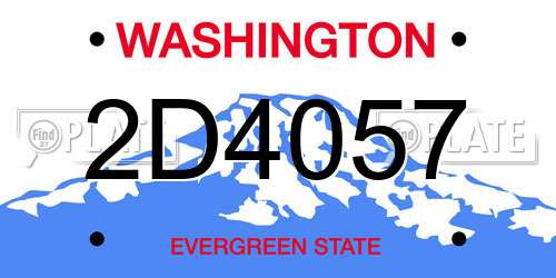 2D4057 Washington License Plate