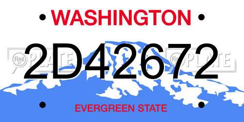 2D42672 Washington License Plate