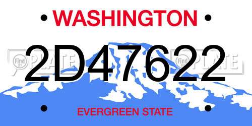 2D47622 Washington License Plate