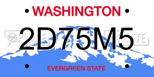 2D75M5 Washington License Plate