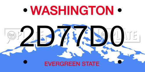2D77D0 Washington License Plate