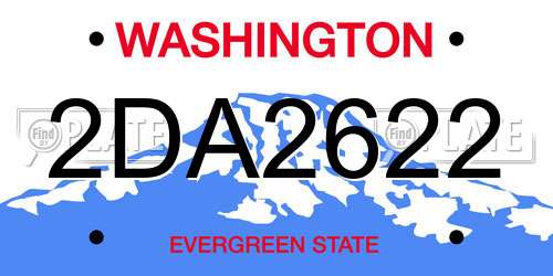 2DA2622 Washington License Plate