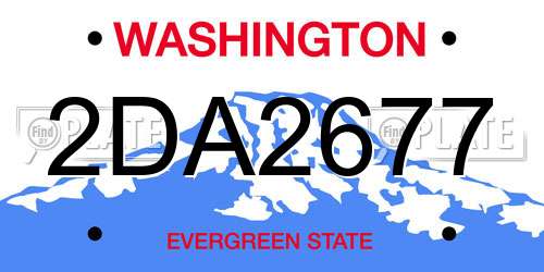 2DA2677 Washington License Plate