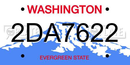 2DA7622 Washington License Plate