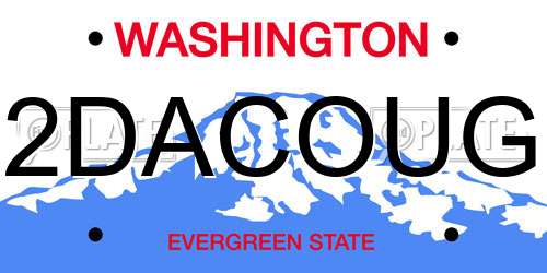 2DACOUG Washington License Plate