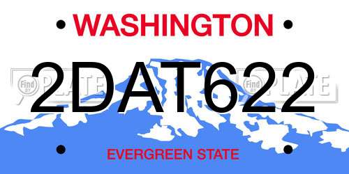 2DAT622 Washington License Plate