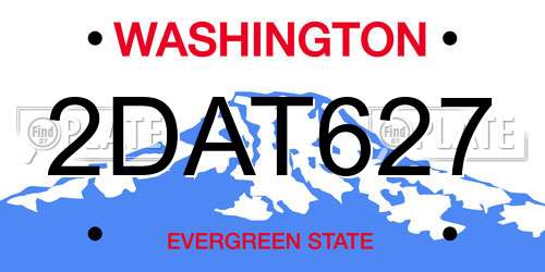 2DAT627 Washington License Plate