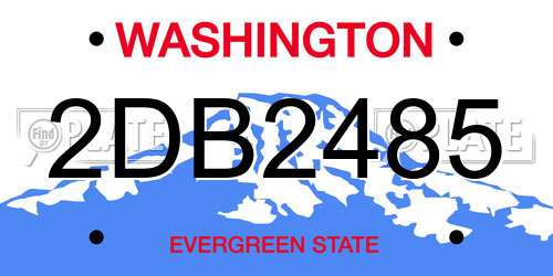 2DB2485 Washington License Plate