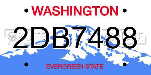 2DB7488 Washington License Plate