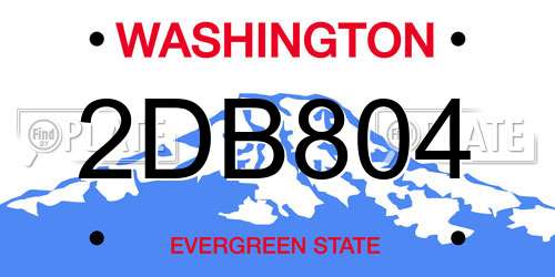2DB804 Washington License Plate