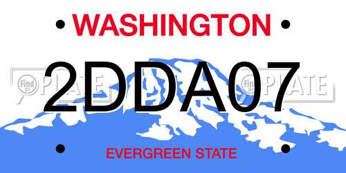 2DDA07 Washington License Plate