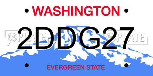2DDG27 Washington License Plate
